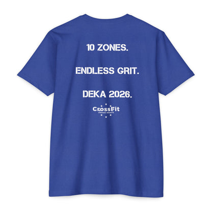 CrossFit DEKA 2026 T-Shirt — "10 Zones. Endless Grit." Athletic Tee