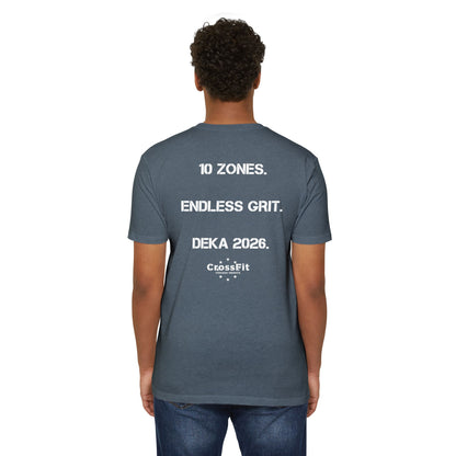 CrossFit DEKA 2026 T-Shirt — "10 Zones. Endless Grit." Athletic Tee