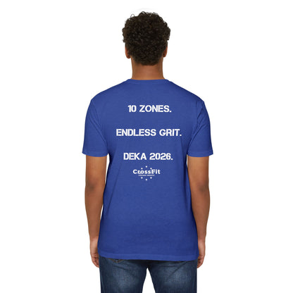 CrossFit DEKA 2026 T-Shirt — "10 Zones. Endless Grit." Athletic Tee